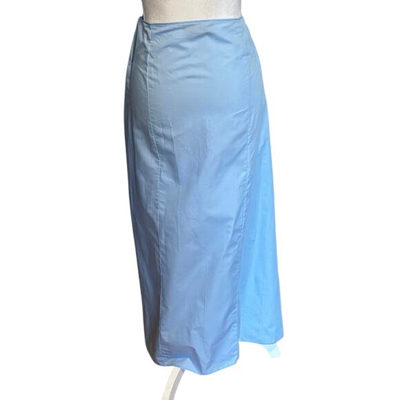 Joseph 34 US 2 Perrin Tie front Cotton Silk Blend
Poplin Midi Skirt Light Blue - Picture 2 of 7